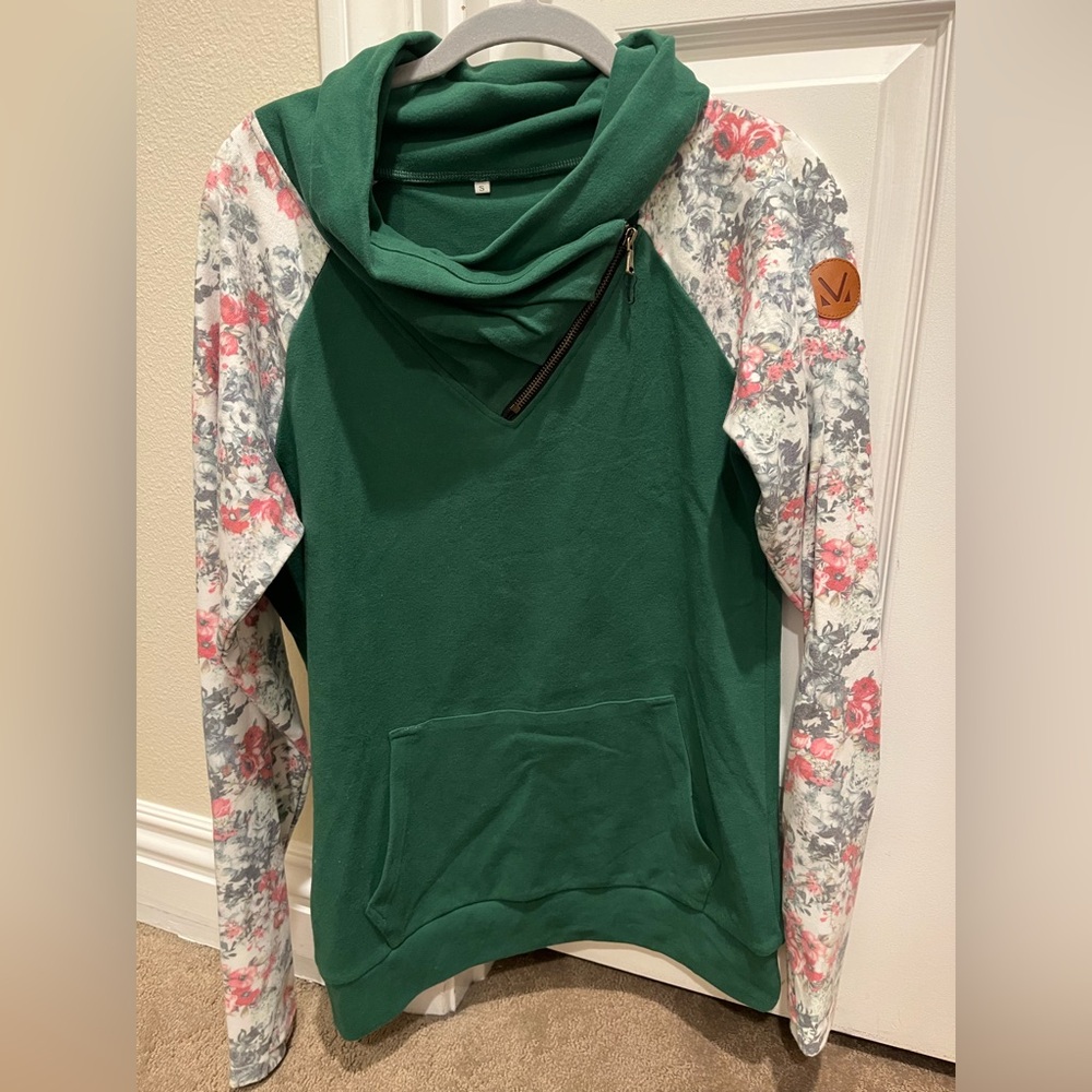 Michelle Mae Green Floral Sweater